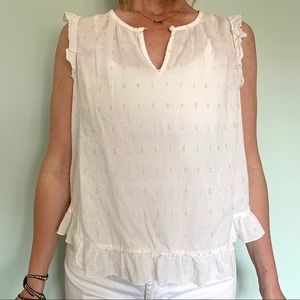 Joie White Sleeveless Blouse M